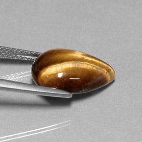 Tiger's Eye Gemstone in 14.3 x 10.1 mm Size for Sale, Tiger's Eye Stone in Gold Brown Color