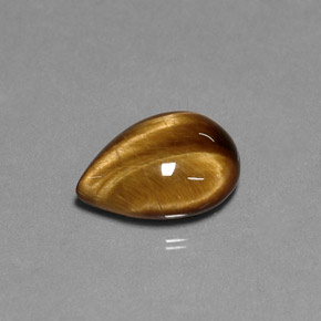 5.16 ct Brown Tiger's Eye Gemstone, Tiger's Eye Gem in Pear Cabochon Shape for Sale.