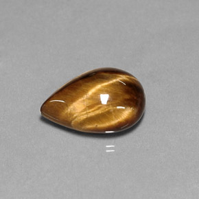 5.31 ct Brown Tiger's Eye Gemstone, Tiger's Eye Gem in Pear Cabochon Shape for Sale.