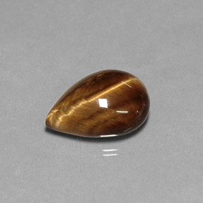 5.18 ct Brown Tiger's Eye Gemstone, Tiger's Eye Gem in Pear Cabochon Shape for Sale.