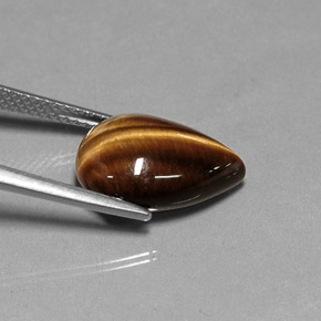 Tiger's Eye Gemstone in 14.1 x 10.1 mm Size for Sale, Tiger's Eye Stone in Gold Brown Color