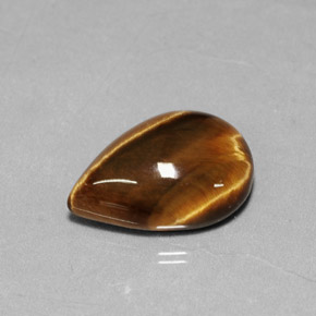 5.18 ct Brown Tiger's Eye Gemstone, Tiger's Eye Gem in Pear Cabochon Shape for Sale.