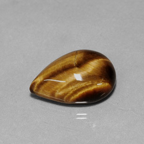 5.02 ct Brown Tiger's Eye Gemstone, Tiger's Eye Gem in Pear Cabochon Shape for Sale.