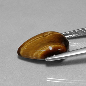 Tiger's Eye Gemstone in 14 x 10.1 mm Size for Sale, Tiger's Eye Stone in Gold Brown Color