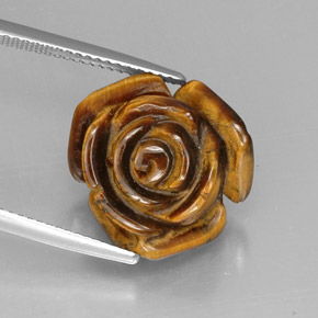 12.32 ct Multicolor Tiger's Eye Gemstone, Tiger's Eye Gem in Carved Rose with Hole Shape for Sale.