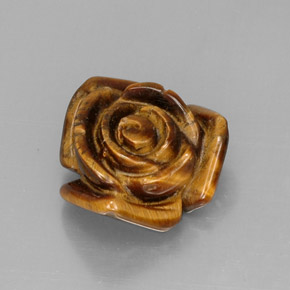 12.32 ct Multicolor Tiger's Eye Stone, Natural Tiger's Eye in Carved Rose with Hole Shape for Sale