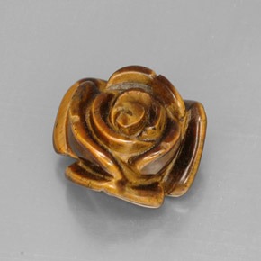 12.41 ct Multicolor Tiger's Eye Stone, Natural Tiger's Eye in Carved Rose with Hole Shape for Sale