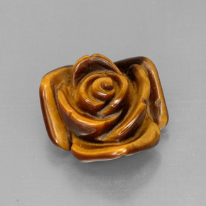 12.37 ct Multicolor Tiger's Eye Stone, Natural Tiger's Eye in Carved Rose with Hole Shape for Sale