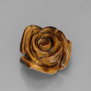 13.03 ct Multicolor Tiger's Eye Stone, Natural Tiger's Eye in Carved Rose with Hole Shape for Sale