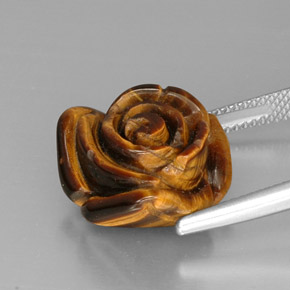 Tiger's Eye Gemstone in 16.1 x 15.8 mm Size for Sale, Tiger's Eye Stone in Multicolor Color