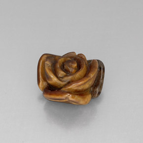 10.71 ct Brown Tiger's Eye Stone, Natural Tiger's Eye in Carved Rose with Hole Shape for Sale