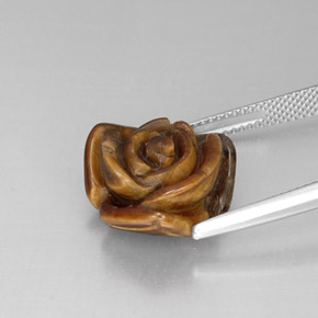 Tiger's Eye Gemstone in 15.3 x 15.1 mm Size for Sale, Tiger's Eye Stone in Gold Brown Color