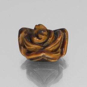 10.61 ct Brown Tiger's Eye Stone, Natural Tiger's Eye in Carved Rose with Hole Shape for Sale