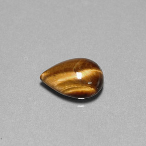 5.01 ct Brown Tiger's Eye Stone, Natural Tiger's Eye in Pear Cabochon Shape for Sale
