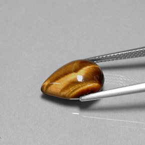 Tiger's Eye Gemstone in 13.9 x 10 mm Size for Sale, Tiger's Eye Stone in Gold Brown Color