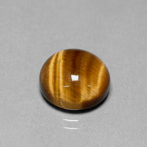 6.69 ct Brown Tiger's Eye Gemstone, Tiger's Eye Gem in Round Cabochon Shape for Sale.