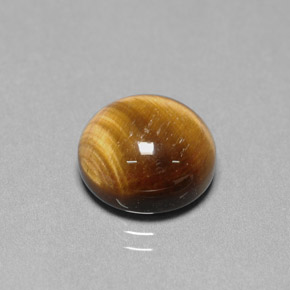 6.68 ct Brown Tiger's Eye Gemstone, Tiger's Eye Gem in Round Cabochon Shape for Sale.