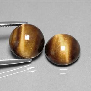 12.50 ct Brown Tiger's Eye Stone, Natural Tiger's Eye in Round Cabochon Shape for Sale