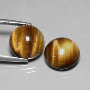 13.25 ct Brown Tiger's Eye Stone, Natural Tiger's Eye in Round Cabochon Shape for Sale
