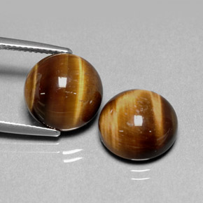 13.10 ct Brown Tiger's Eye Stone, Natural Tiger's Eye in Round Cabochon Shape for Sale