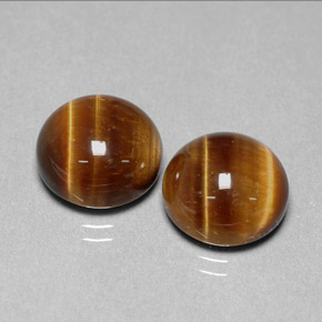 13.42 ct Brown Tiger's Eye Gemstone, Tiger's Eye Gem in Round Cabochon Shape for Sale.