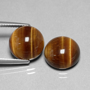 13.42 ct Brown Tiger's Eye Stone, Natural Tiger's Eye in Round Cabochon Shape for Sale