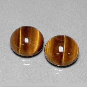 13.12 ct Brown Tiger's Eye Gemstone, Tiger's Eye Gem in Round Cabochon Shape for Sale.