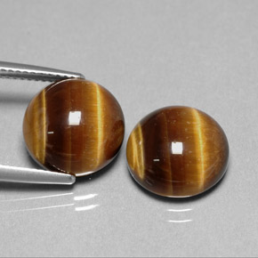 12.60 ct Brown Tiger's Eye Stone, Natural Tiger's Eye in Round Cabochon Shape for Sale