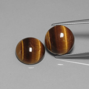 12.99 ct Brown Tiger's Eye Stone, Natural Tiger's Eye in Round Cabochon Shape for Sale