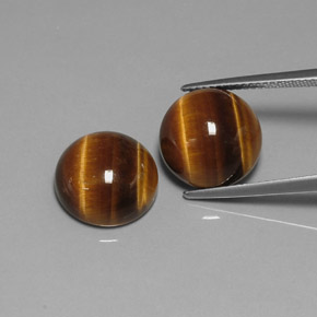 13.59 ct Brown Tiger's Eye Stone, Natural Tiger's Eye in Round Cabochon Shape for Sale