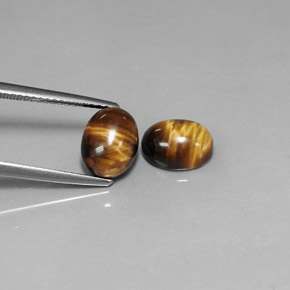 4.01 ct Brown Tiger's Eye Stone, Natural Tiger's Eye in Oval Cabochon Shape for Sale