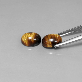 Tiger's Eye Gemstone in 9 x 7 mm (calibrated) Size for Sale, Tiger's Eye Stone in Gold Brown Color