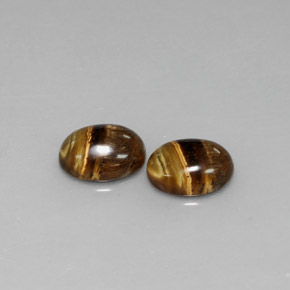 3.00 ct Brown Tiger's Eye Gemstone, Tiger's Eye Gem in Oval Cabochon Shape for Sale.