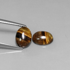 3.00 ct Brown Tiger's Eye Stone, Natural Tiger's Eye in Oval Cabochon Shape for Sale