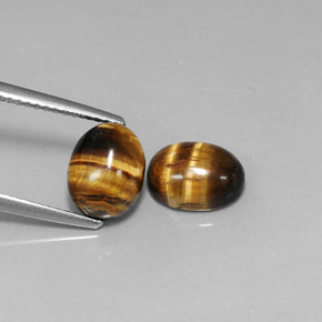 4.15 ct Brown Tiger's Eye Stone, Natural Tiger's Eye in Oval Cabochon Shape for Sale