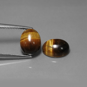 4.08 ct Brown Tiger's Eye Stone, Natural Tiger's Eye in Oval Cabochon Shape for Sale