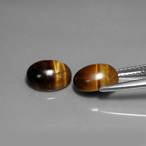 Tiger's Eye Gemstone in 9 x 7 mm (calibrated) Size for Sale, Tiger's Eye Stone in Gold Brown Color
