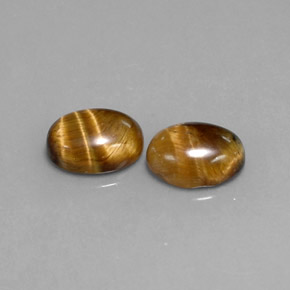 3.20 ct Brown Tiger's Eye Gemstone, Tiger's Eye Gem in Oval Cabochon Shape for Sale.