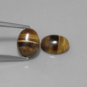 3.12 ct Brown Tiger's Eye Stone, Natural Tiger's Eye in Oval Cabochon Shape for Sale