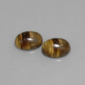 3.17 ct Brown Tiger's Eye Gemstone, Tiger's Eye Gem in Oval Cabochon Shape for Sale.