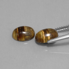 Tiger's Eye Gemstone in 9 x 7 mm (calibrated) Size for Sale, Tiger's Eye Stone in Gold Brown Color