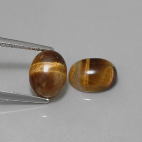 4.04 ct Brown Tiger's Eye Stone, Natural Tiger's Eye in Oval Cabochon Shape for Sale