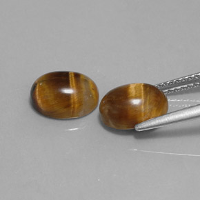 Tiger's Eye Gemstone in 9 x 7 mm (calibrated) Size for Sale, Tiger's Eye Stone in Gold Brown Color