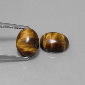 4.06 ct Brown Tiger's Eye Stone, Natural Tiger's Eye in Oval Cabochon Shape for Sale