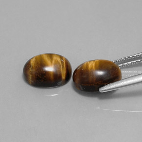 Tiger's Eye Gemstone in 9 x 7 mm (calibrated) Size for Sale, Tiger's Eye Stone in Gold Brown Color