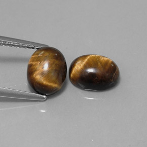 4.15 ct Brown Tiger's Eye Stone, Natural Tiger's Eye in Oval Cabochon Shape for Sale