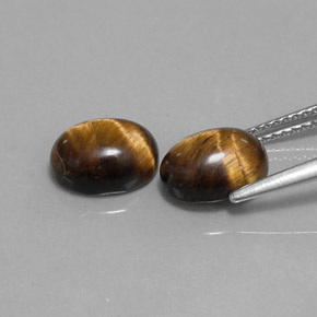 Tiger's Eye Gemstone in 9 x 7 mm (calibrated) Size for Sale, Tiger's Eye Stone in Gold Brown Color