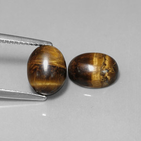 4.23 ct Brown Tiger's Eye Stone, Natural Tiger's Eye in Oval Cabochon Shape for Sale