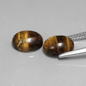 Tiger's Eye Gemstone in 9 x 7 mm (calibrated) Size for Sale, Tiger's Eye Stone in Gold Brown Color