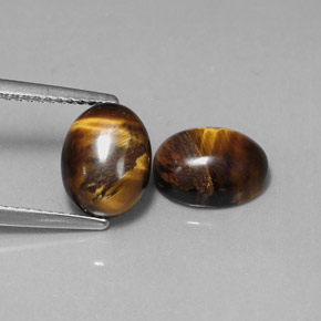 4.15 ct Brown Tiger's Eye Stone, Natural Tiger's Eye in Oval Cabochon Shape for Sale